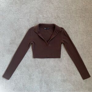 Zara Long Sleeved Crop Top